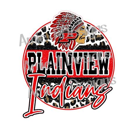 Plainview Indians Mascot Version Glitter Oklahoma PNG - Etsy