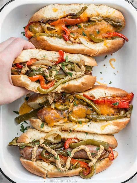 Roasted Bratwurst with Peppers and Onions - Budget Bytes