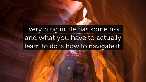 Reid Hoffman Quote: “Everything in life has some risk, and what you ...