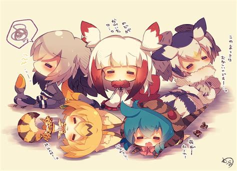 HD wallpaper: anime girls, chibi, cute, animal ears, sleeping, representation | Wallpaper Flare