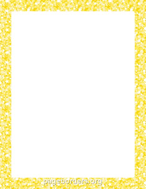 Yellow Glitter Border: Clip Art, Page Border, and Vector Graphics | Page borders, Clip art, Borders