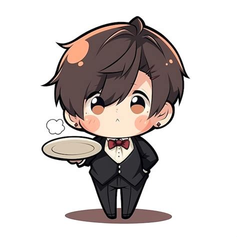 Premium AI Image | Minimal Japanese Kawaii Butler Boy Chibi Anime ...