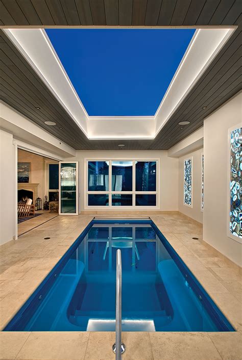 Chicago Lakeview indoor pool design has a retractible skylight ceiling ...