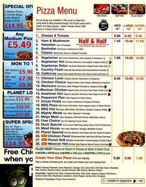 Planet Pizza Pizza restaurant on Kettering Rd, Northampton - Everymenu