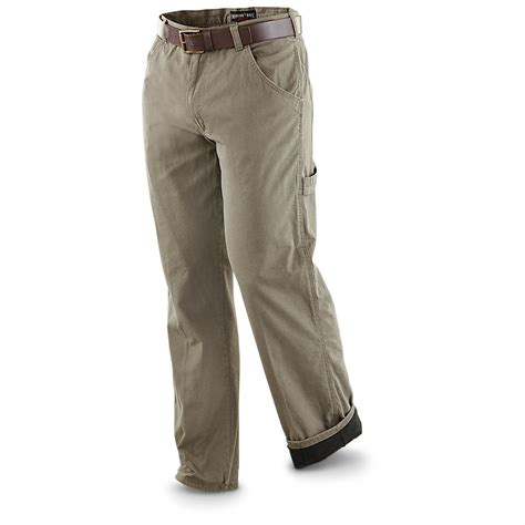 Marino Bay® Fleece - lined Canvas Pants, Brown - 226590, Jeans & Pants at Sportsman's Guide