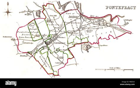 English: A map of the Parliamentary Borough of Pontefract as it existed ...