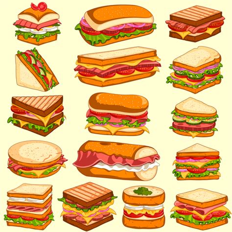 Sandwich Vector at Vectorified.com | Collection of Sandwich Vector free ...