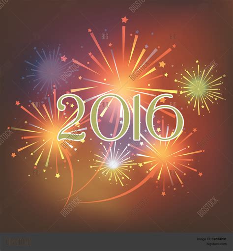 Happy new year fireworks 2016 holiday background design Stock Vector & Stock Photos | Bigstock