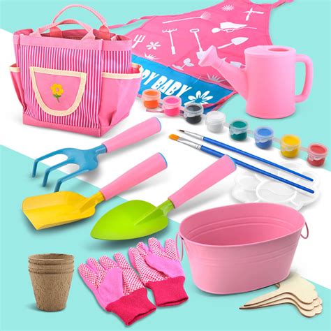 RnemiTe-amo Kids Gardening Tools Set,Garden Tools Bag 19 PCS Garden Tool Set For Kids, Outdoor ...