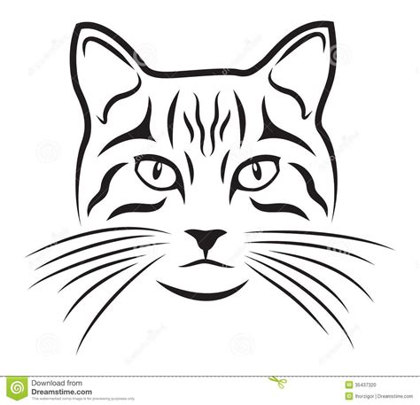 Download Cat Face Silhouette Vector PNG