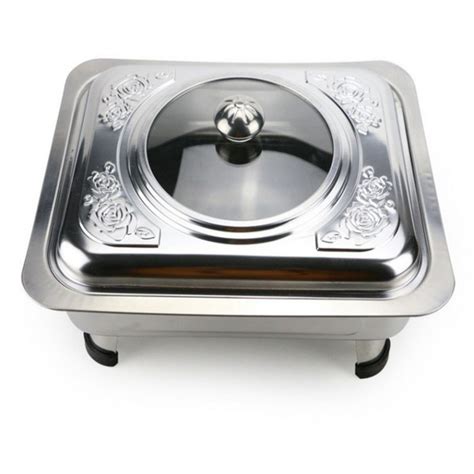 Mytools 34cm x 28cm Embossed Stainless Steel Dining Buffet Food Tray Party Event Serving Chafing ...