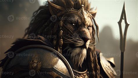 lion warrior, digital art illustration, 23005288 Stock Photo at Vecteezy