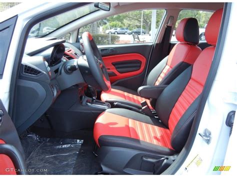 Race Red Leather Interior 2013 Ford Fiesta Titanium Sedan Photo ...