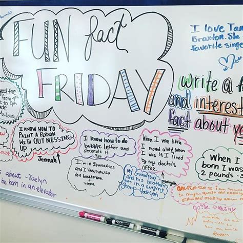 Fun fact Friday -- write a fun and interesting fact about YOU -- whiteboard wisdom | 3rd grade ...