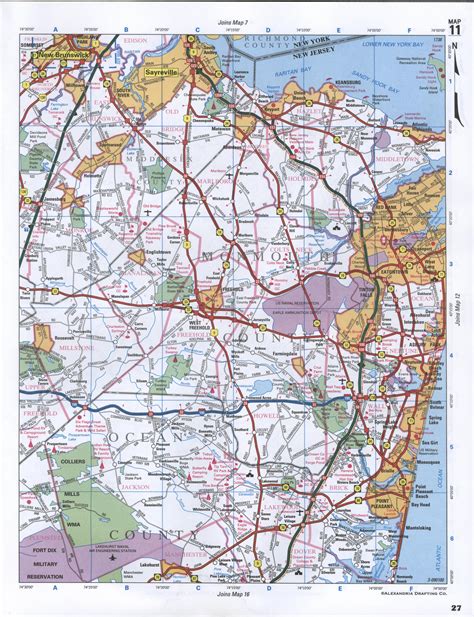 Image map of Monmouth County, New Jersey state, Freehold Borough