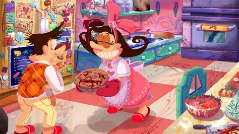 Finally finished the painting, I made noise and noisette enjoying some freshlyh baked pie ...