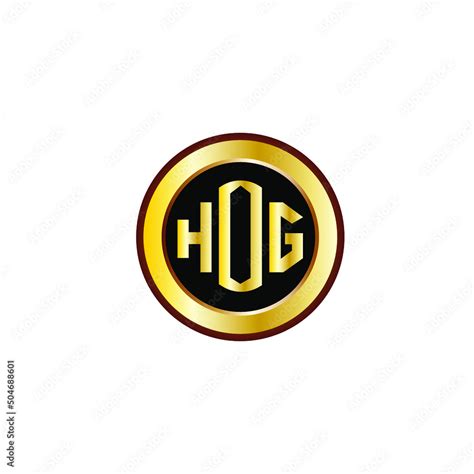 HOG letter circle logo design. HOG letter logo design with black ...