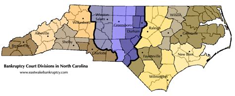 Bankruptcy Places - Districts, Divisions, Counties in North Carolina