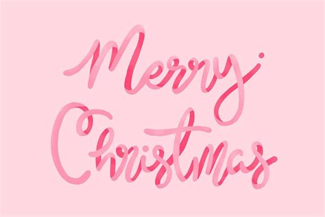 Download premium vector of Merry Christmas background, pink holiday greeting typography vect… in ...