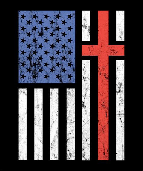 Christian Cross American Flag USA Digital Art by Michael S | Fine Art ...