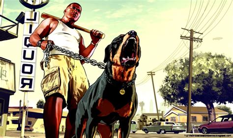 Gta 5 Poster With Dog | High Definitions Wallpapers