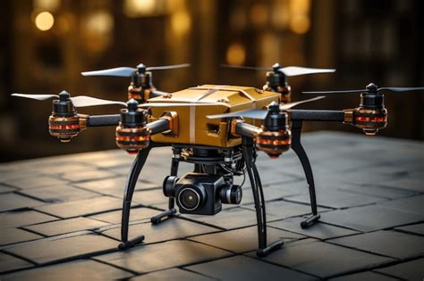 Premium AI Image | Closeup of the assembled drone Flying UAV with a ...