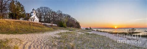 Old Mission Peninsula Lighthouse and Shore #1 Photograph by Twenty Two North Photography - Pixels