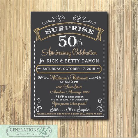 50th Anniversary Invitation printable/celebration party