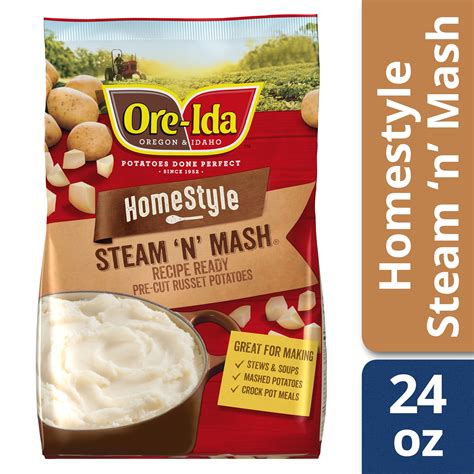 Ore-Ida Homestyle Steam N' Mash Pre-Cut Russet Potatoes, 24 oz Bag - Walmart.com