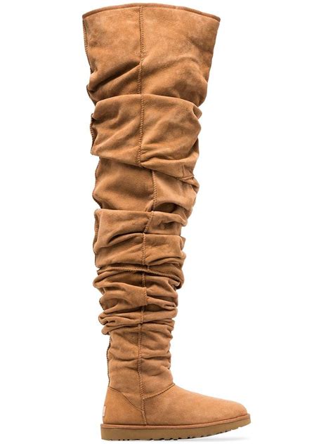 Y. Project X Ugg Genuine Shearling Thigh High Boot in Brown | Lyst