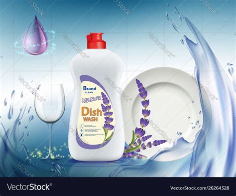 Dishwashing liquid soap with lavender flower Vector Image | Dishwashing liquid, Liquid soap, Soap