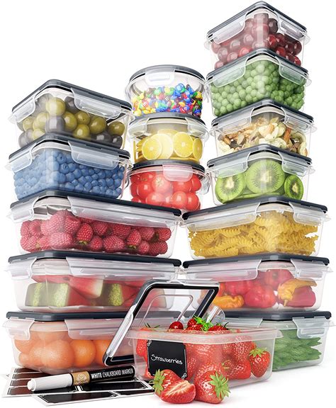 Amazon Lowest Price: Food Storage Containers Set - Airtight Plastic ...