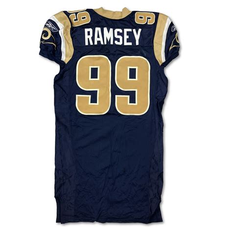 Lot Detail - (5) St. Louis Rams Game Used Home Jerseys - R. Thomas, L. Ramsey, D. Byrd, B ...