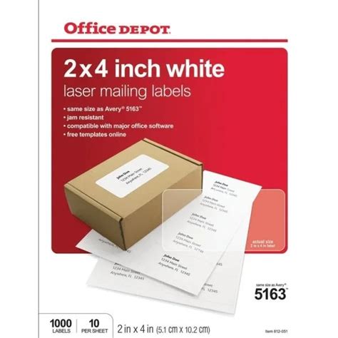 Office Depot Shipping Labels Template