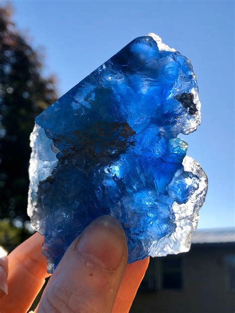 Blue Fluorite Transparent Crystal Cluster Specimen