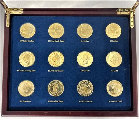 USA. "America's Most Beautiful Gold Coins", a set of gold-plated medals - Catawiki