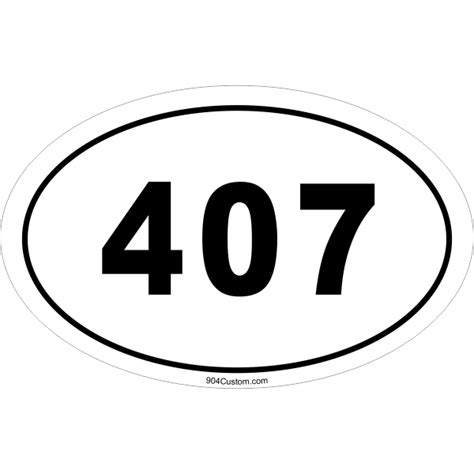 407 Orlando Area Code Oval Decal - 904 Custom