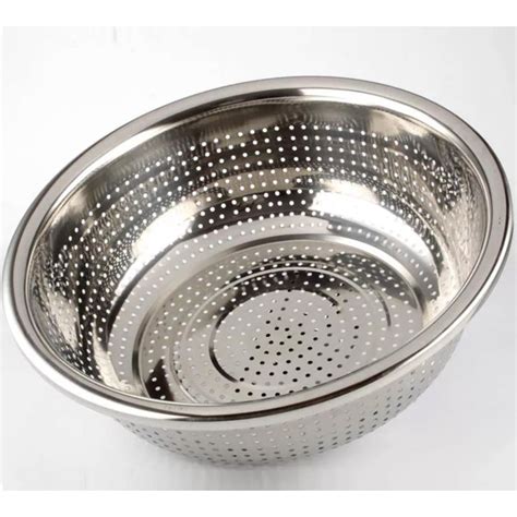 Stainless Steel Food Strainer Bowl Vegetable Fruit Rice Washer Strainer Sieve Draining Washing ...