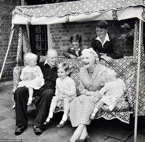 Winston Churchill plays with his grandchildren in charming photos at ...