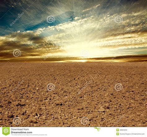 Ploughed Farmland Field in Sunset Stock Image - Image of cultivation, land: 38904259