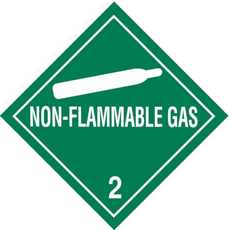 Non-Flammable Gas 2, 4 in Label Wd, DOT Container Label - 6R694|121065 ...