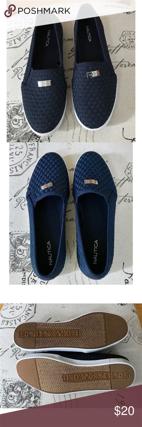 New Navy Blue Nautica Woven Slip On Shoes | Slip on shoes, On shoes, Shoes