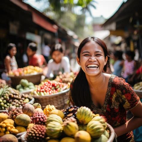 Premium AI Image | A vibrant traditional market in Indonesia