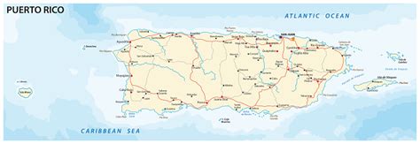 Puerto Rico Road Map Stock Illustration - Download Image Now - iStock