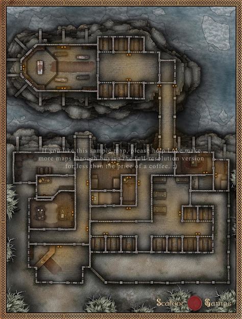 Val’Skar Prison 40x30 Battlemap • Seafoot Games