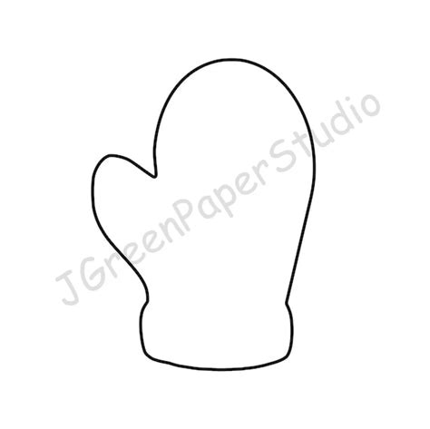 Mitten Outline Clipart Image