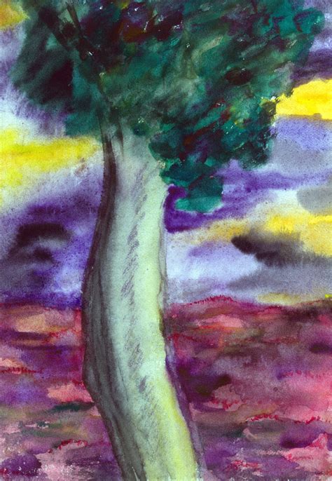 Free Images : tree, texture, flower, foliage, color, painting, clouds, modern art, watercolor ...