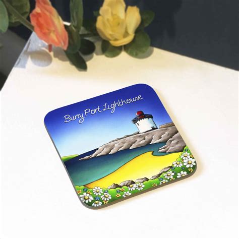 Burry Port Lighthouse Coaster | Louise Jones Art