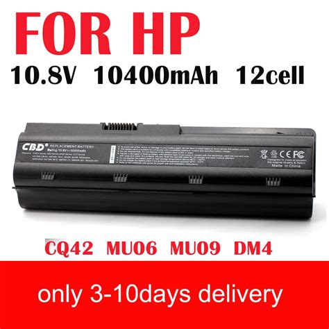 50pcs 10400mah notebook laptop Battery for Hp Compaq CQ42 CQ62 CQ72 G62 G72 Fits Mu06 MU09 HSTNN ...