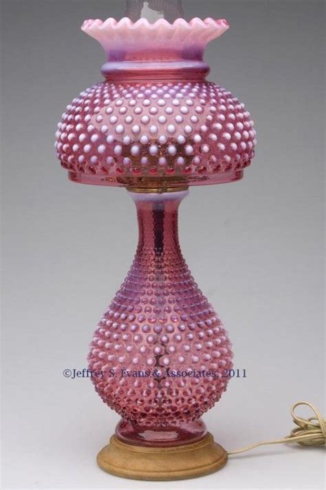 Fenton Cranberry Opalescent Hobnail Lamp: Unique Shape | Collectors Weekly | Fenton lamps ...
